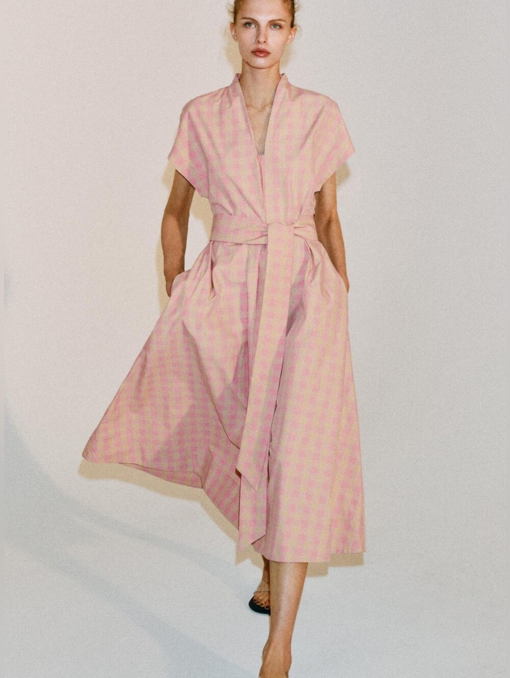 ZARA CHECK POPLIN DRESS ZW COLLECTION